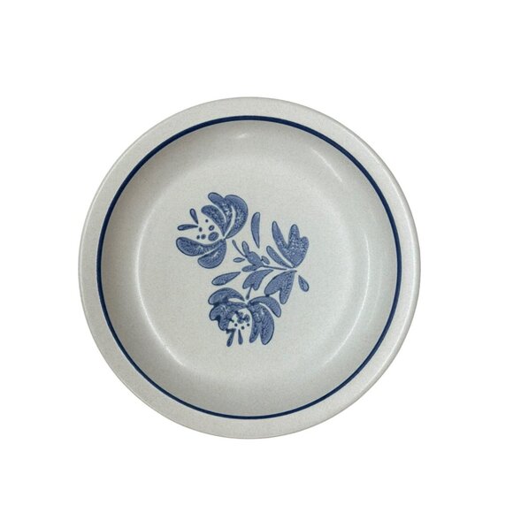 VTG Pfaltzgraff Yorktowne Stoneware Side Plates 7" Blue Flowers READ Set of 3 - Picture 4 of 7